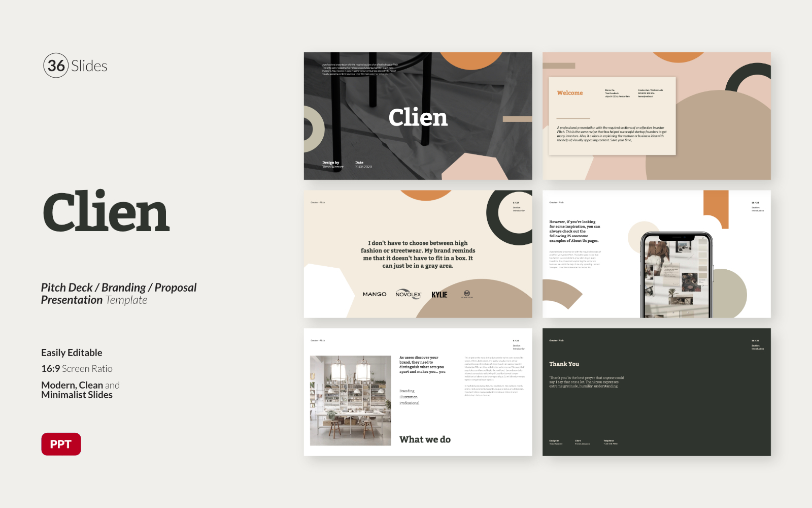 Clien - Pitch Deck Presentation Powerpoint Template