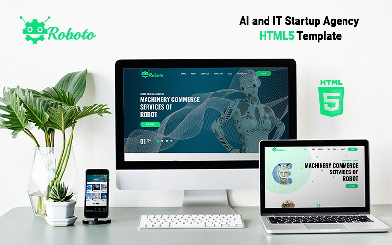 Roboto - AI and IT Startup Agency HTML5 Template