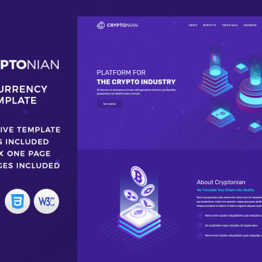 Investment Bitcoin Landing Page Templates 223283