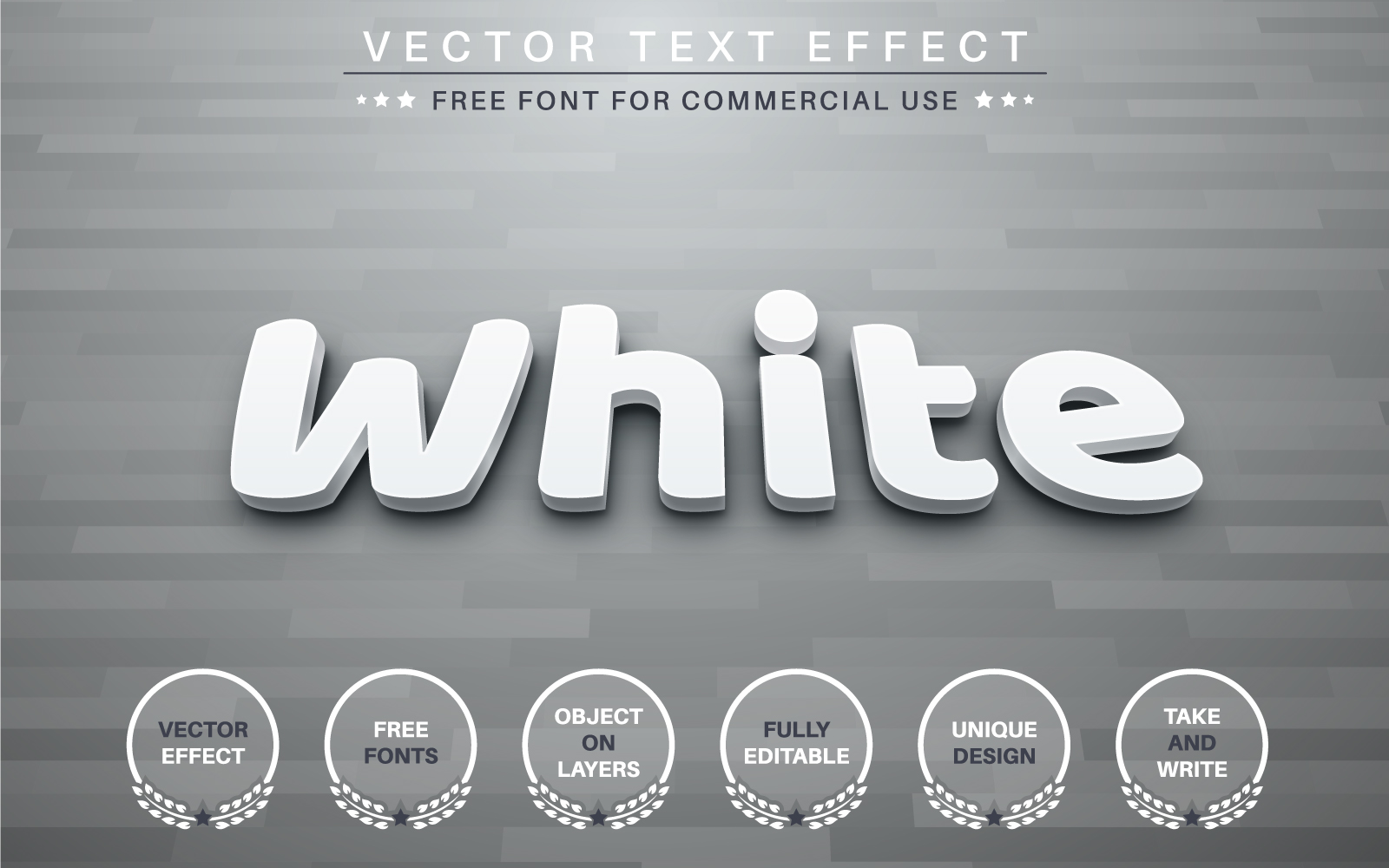 White 3D - Editable Text Effect, Font Style, Graphics Illustration