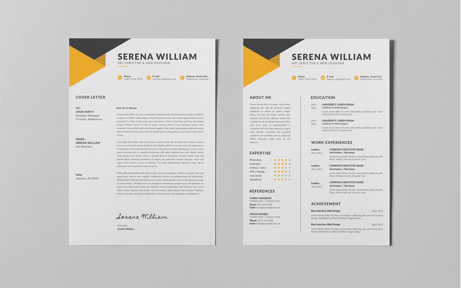 Creative Resume Curriculum Vitae CV