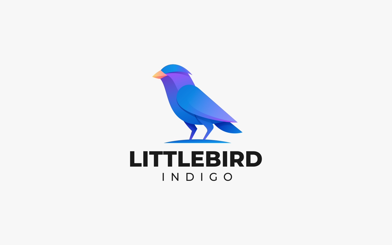 Vector Little Bird Gradient Logo Style