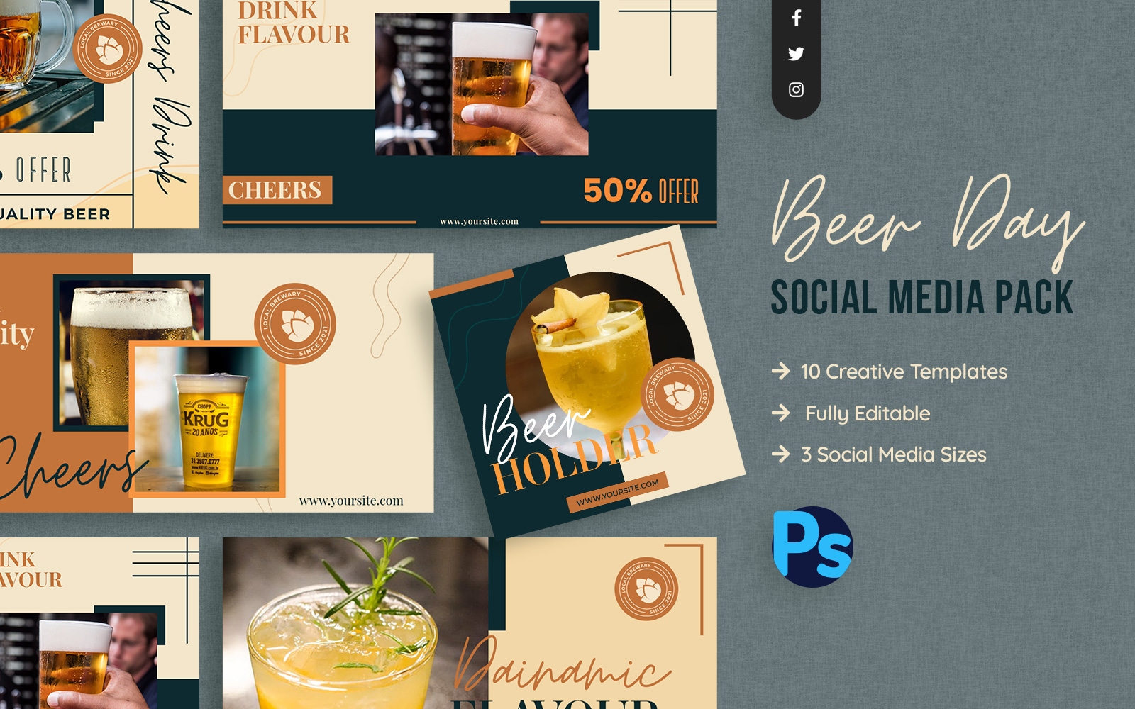 Creative Beer Day Social Media Pack