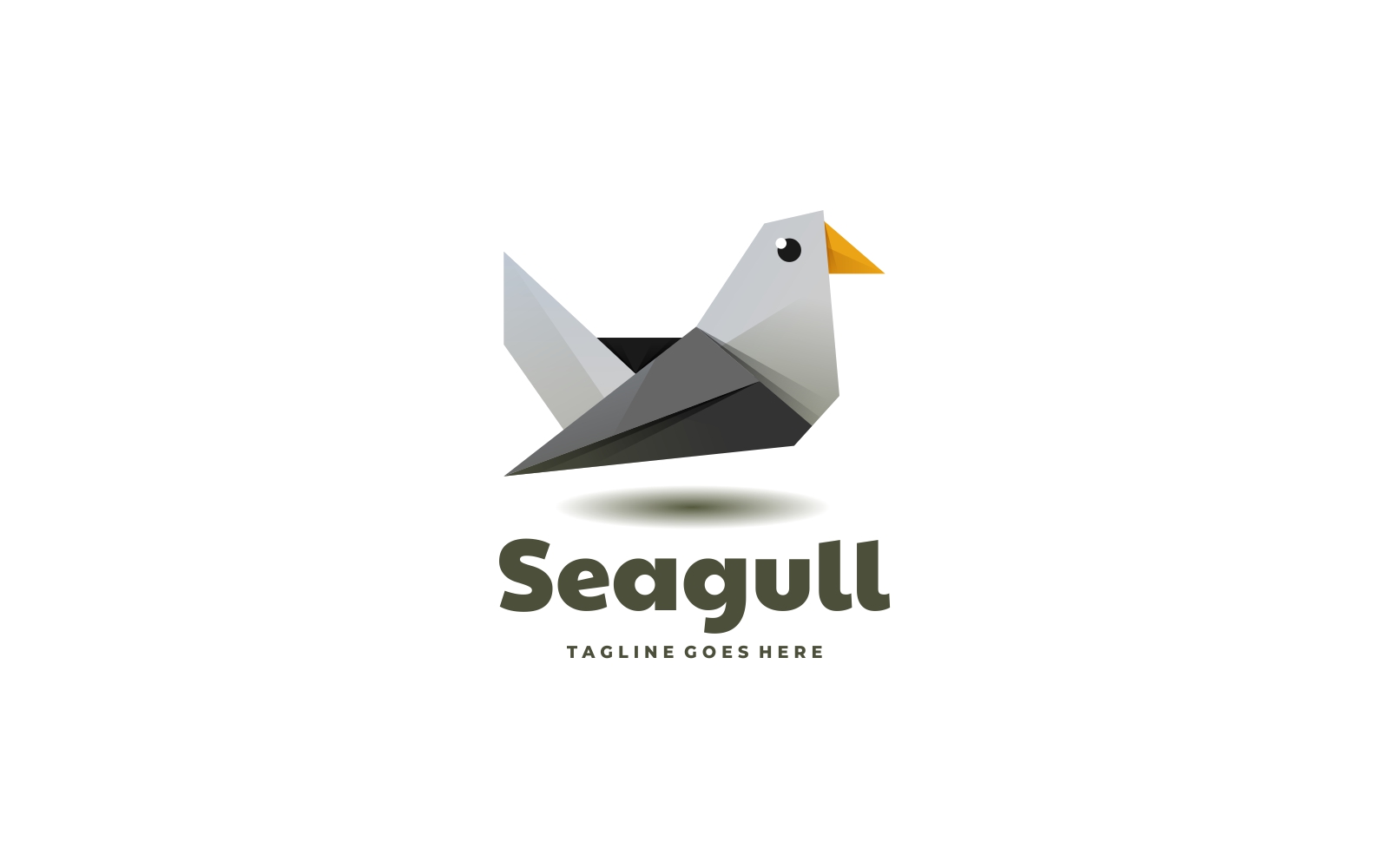 Seagull Low Poly Logo Style
