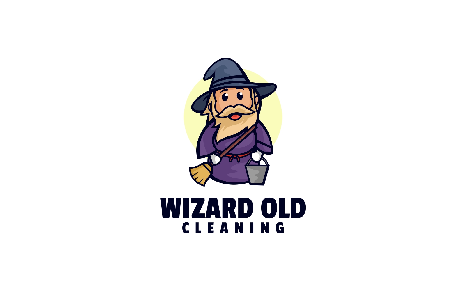 Wizard Old Cartoon Logo Style