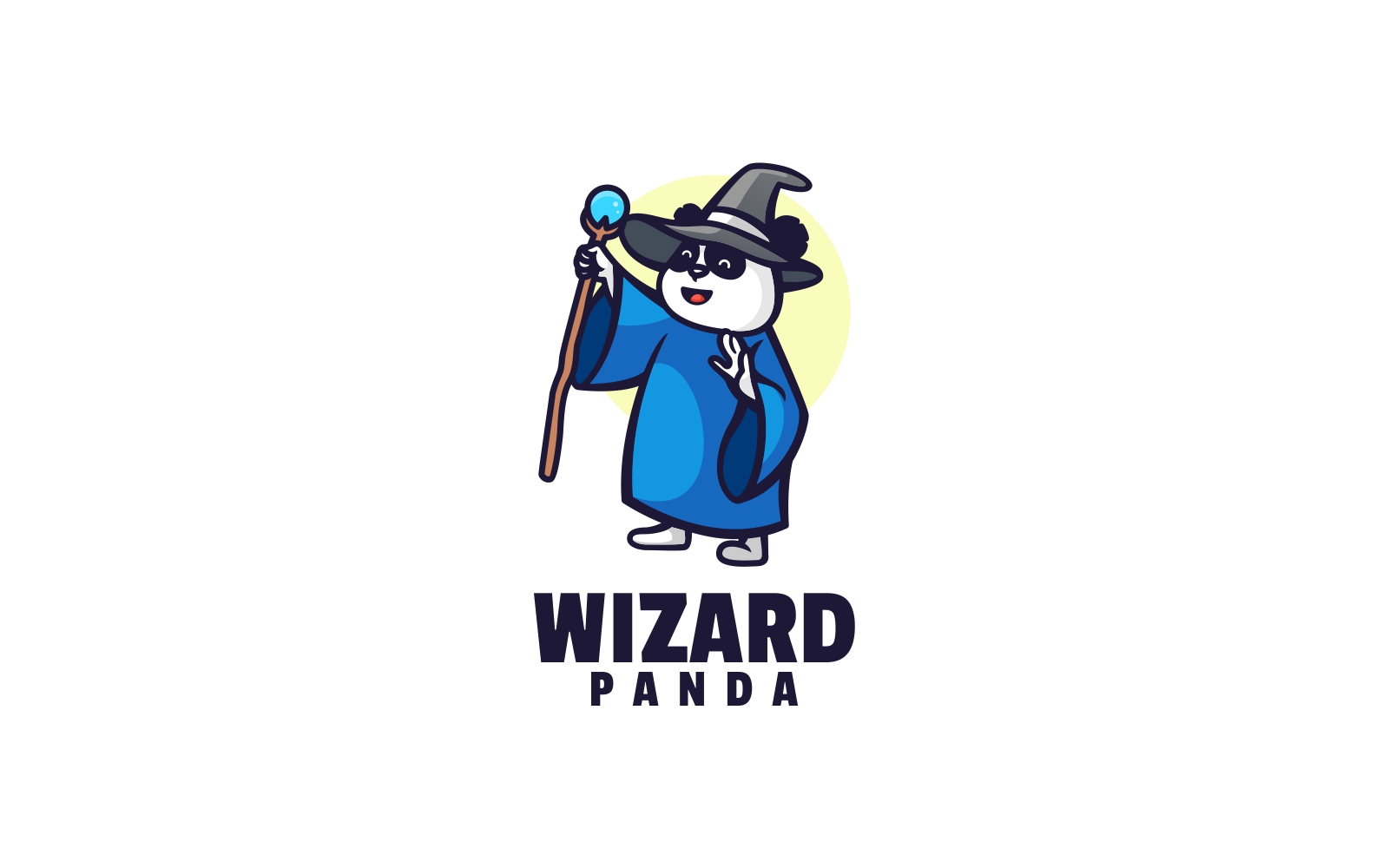 Wizard Panda Cartoon Logo