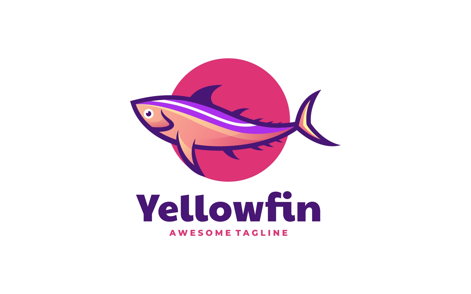 Yellow Fin Tuna Simple Mascot Logo