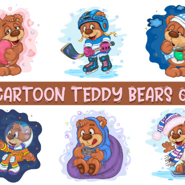 Bear Cartoon Vectors Templates 223771