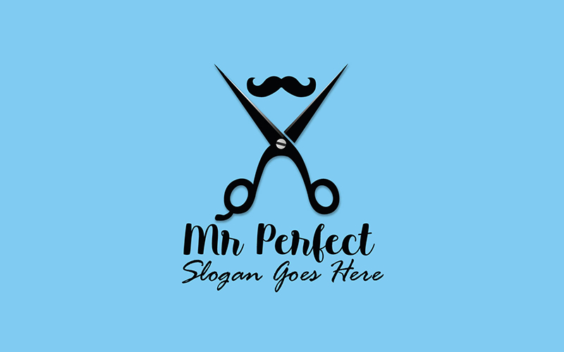 Mr. Perfect Barber Shop Logo Template