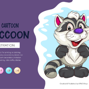 Cartoon Raccoon Vectors Templates 224050