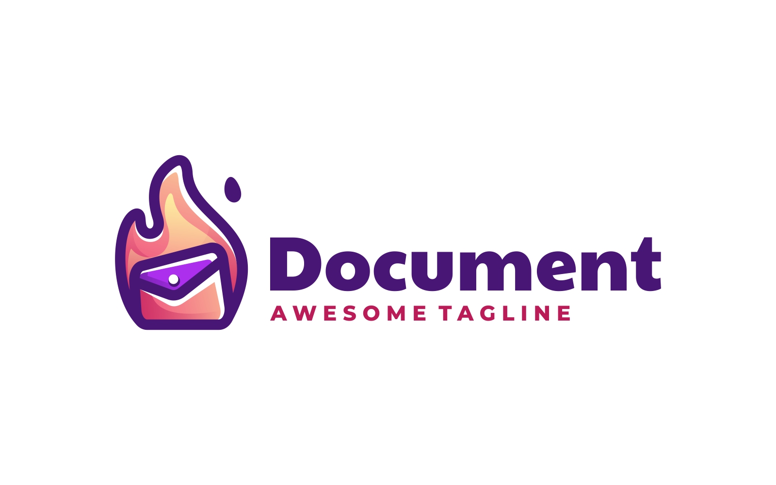 Document Fire Gradient Logo