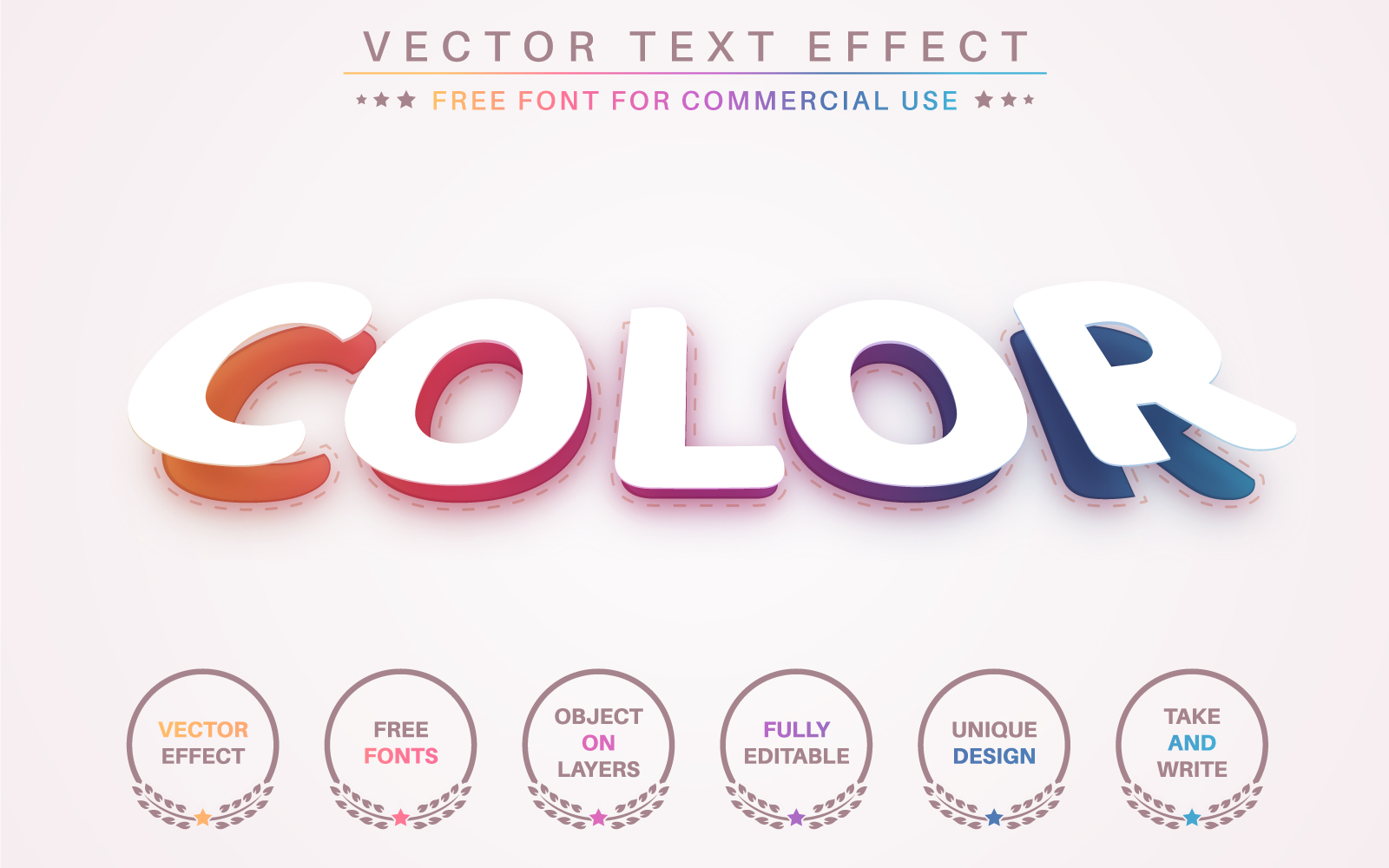 Rainbow Color - Editable Text Effect, Font Style, Graphics Illustration