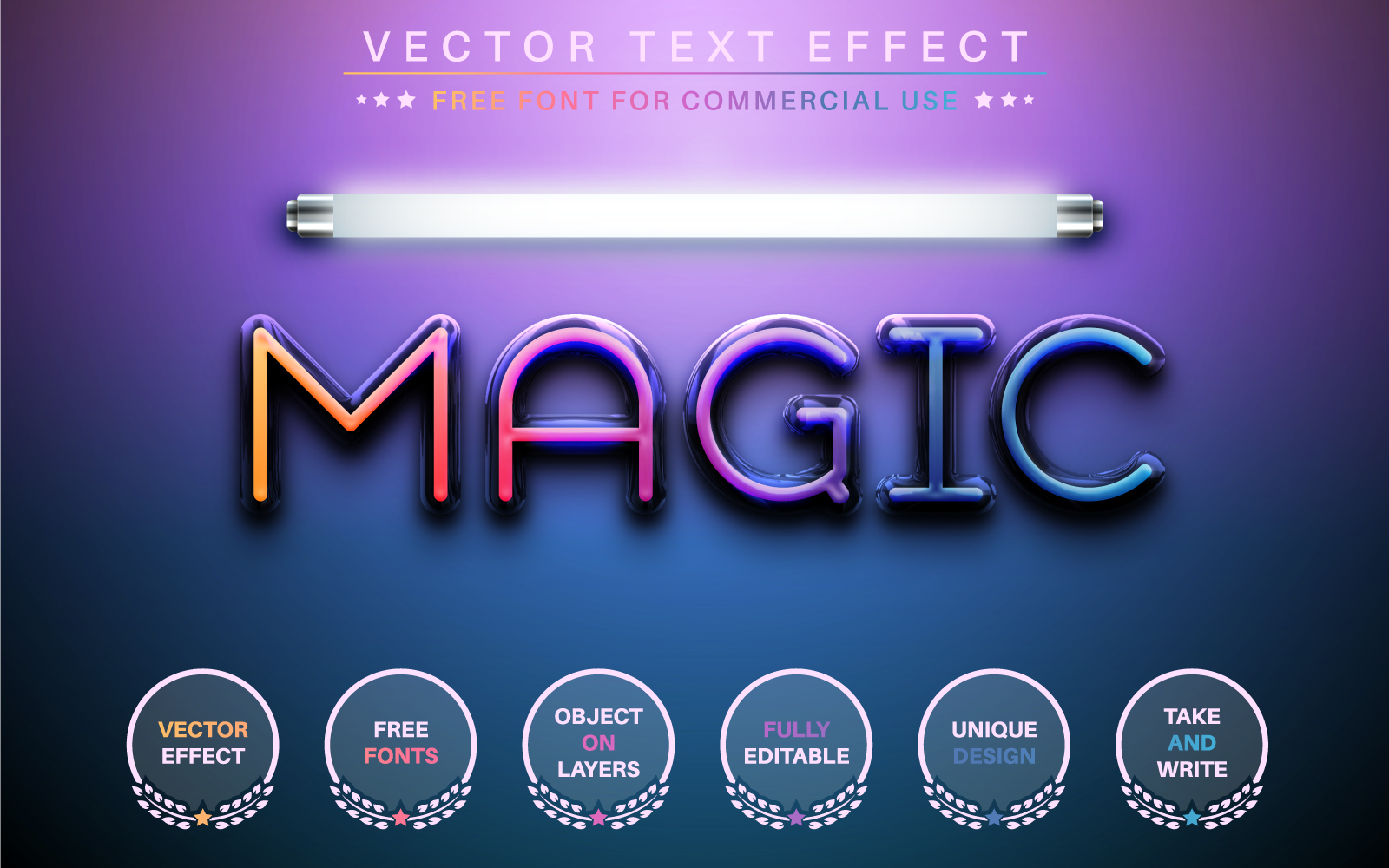 Magic Light - Editable Text Effect, Font Style, Graphics Illustration