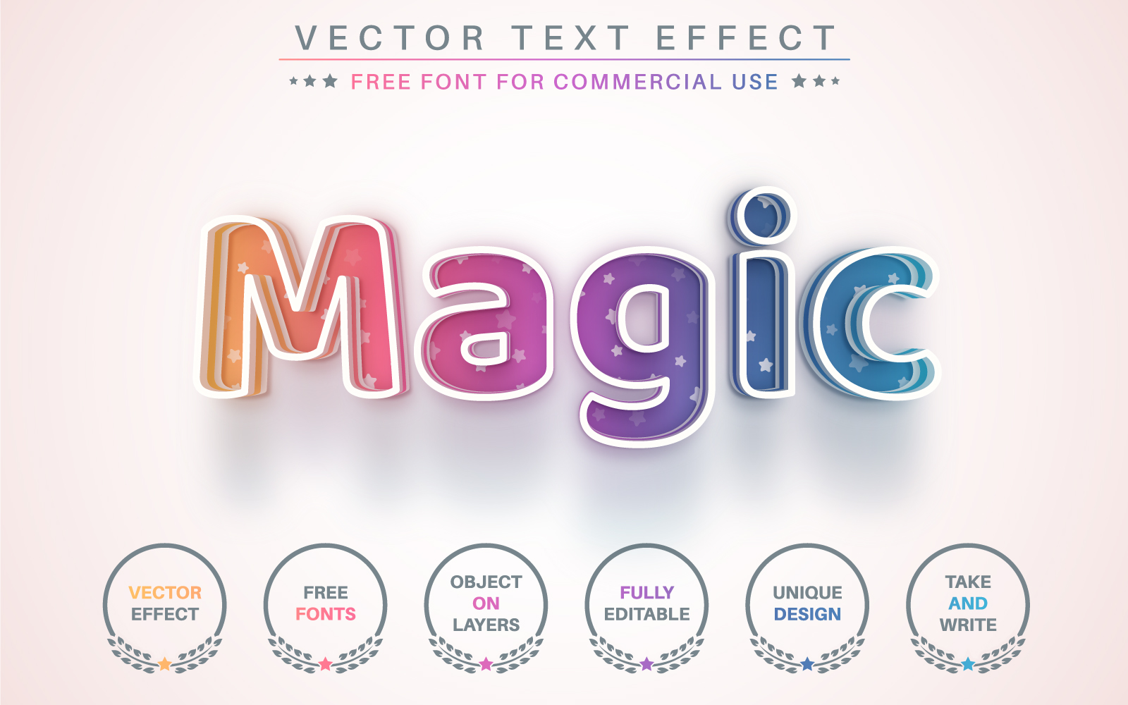 Magic Rainbow - Editable Text Effect, Font Style, Graphics Illustration