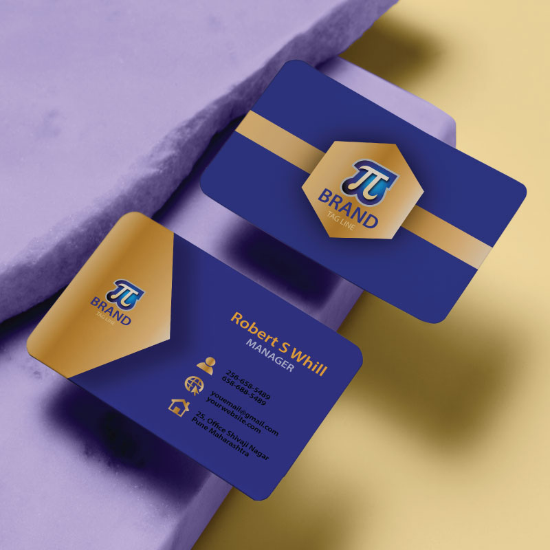 Blue and Gold Colour Business Card