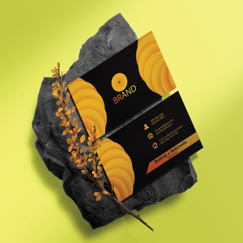 Yellow and Orange Colour Business Card