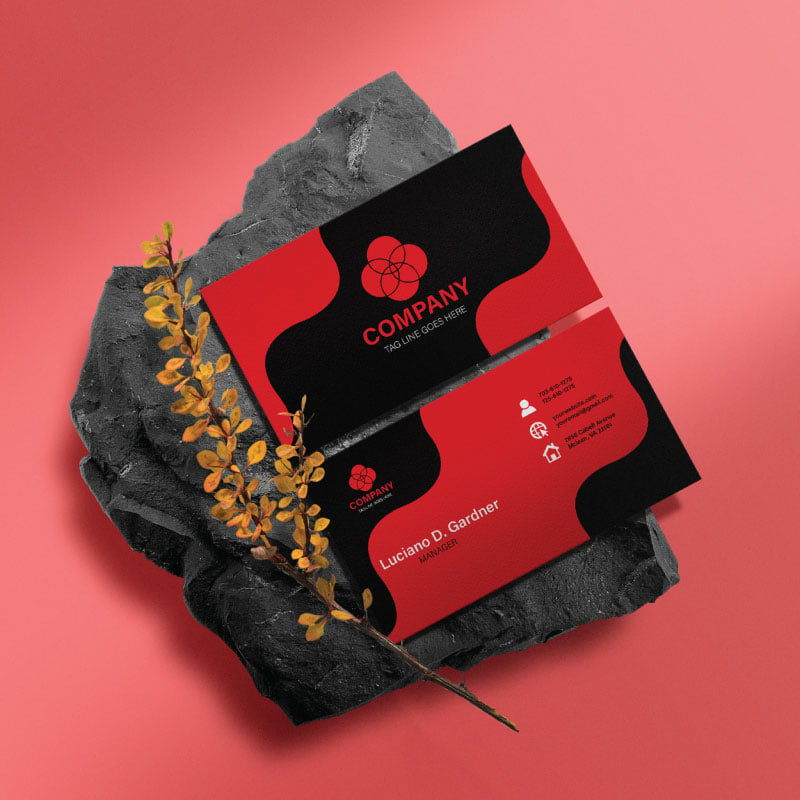 Creative Red and Black Business Card