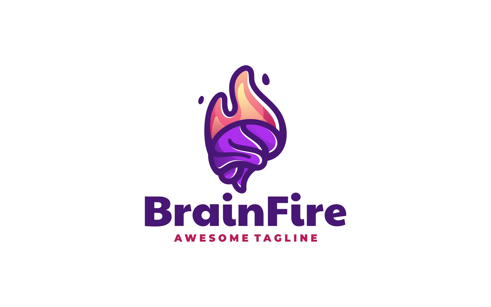 Brain Fire Simple Logo Template