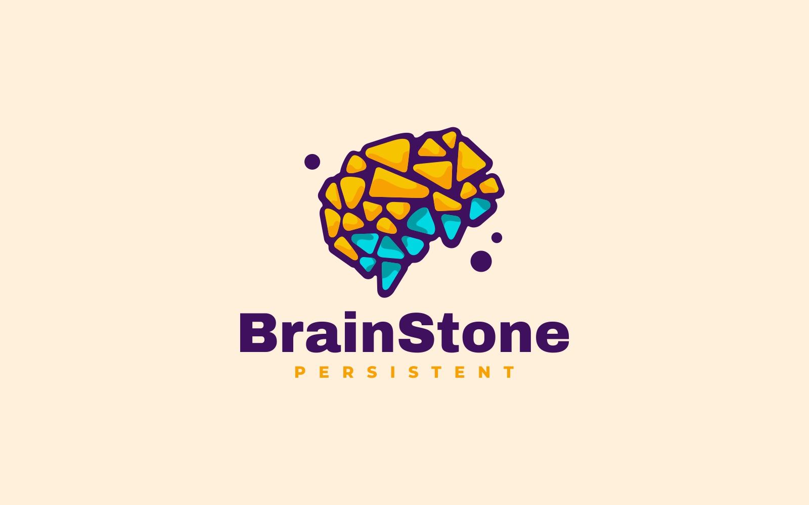 Brain Stone Simple Logo Style