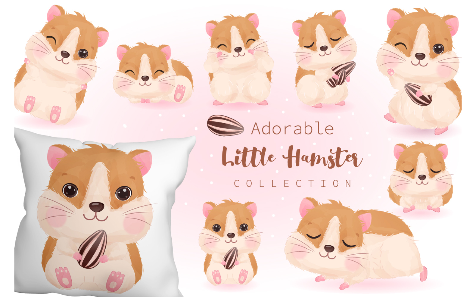Cute Little Hamsters - Illustration