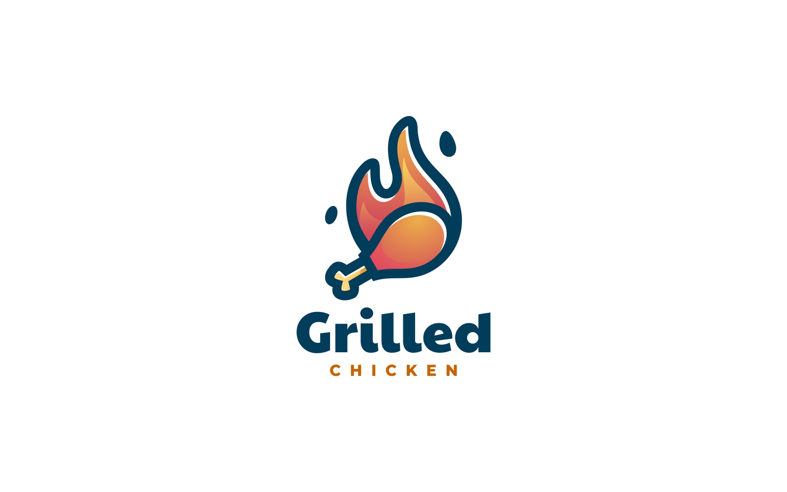 Grilled Chicken Simple Logo