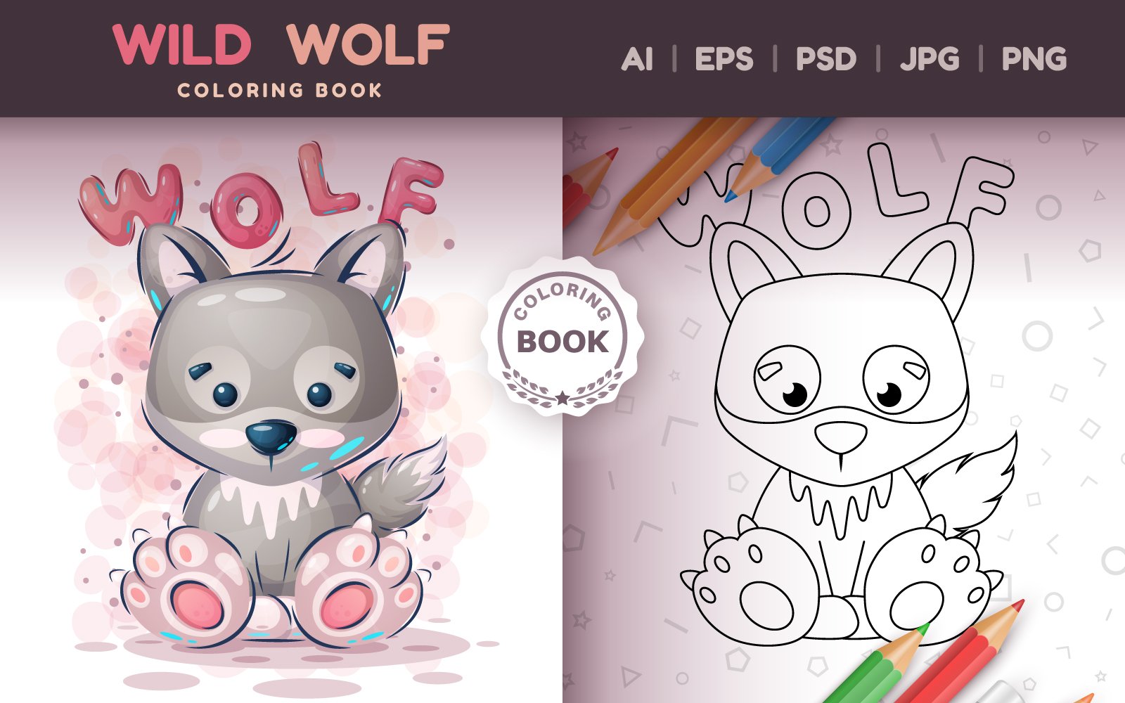 Teddy Wild Wolf - Game For Kids, Coloring Book, Graphics Illustration