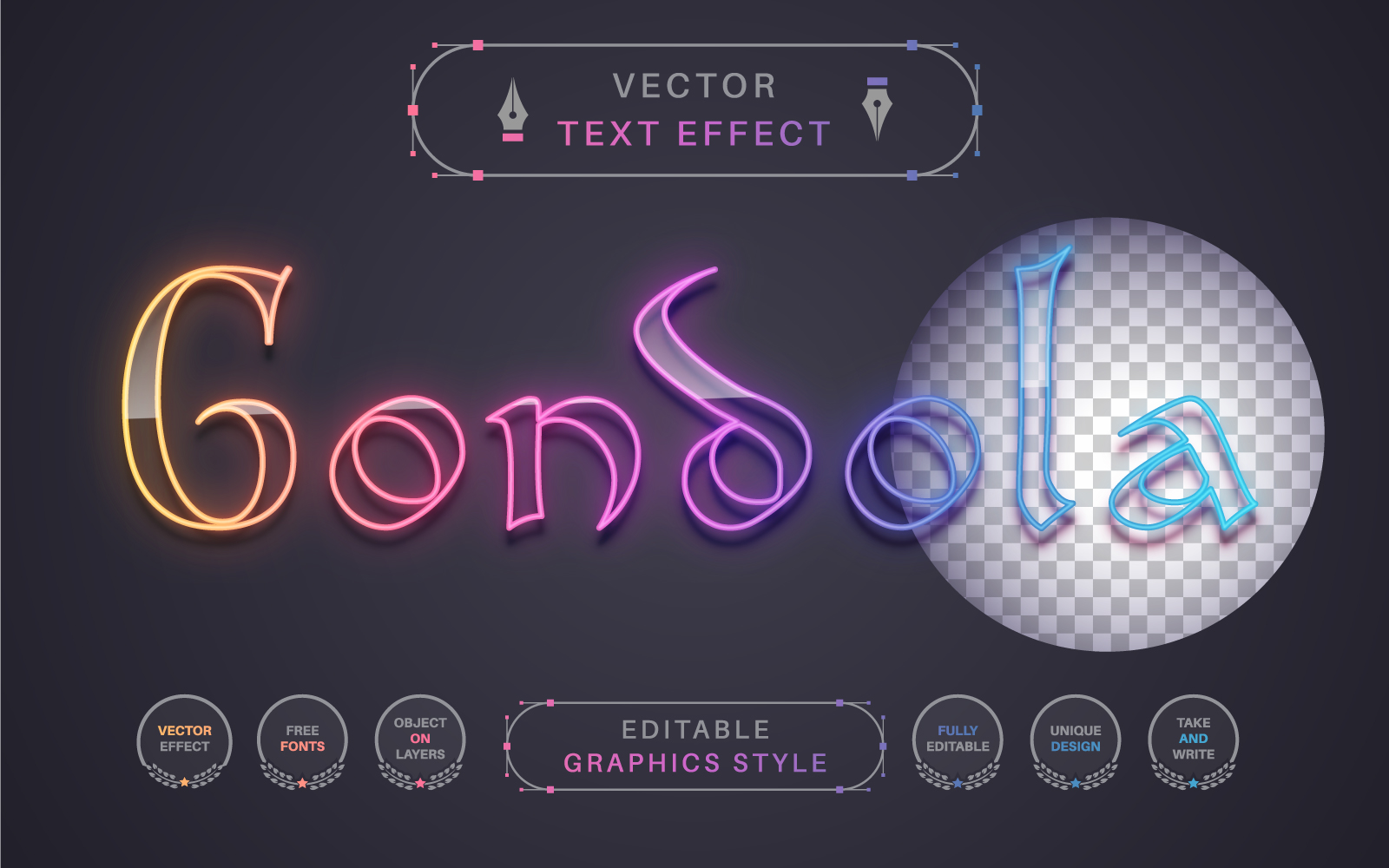 Gondola - Editable Text Effect, Font Style, Graphics Illustration