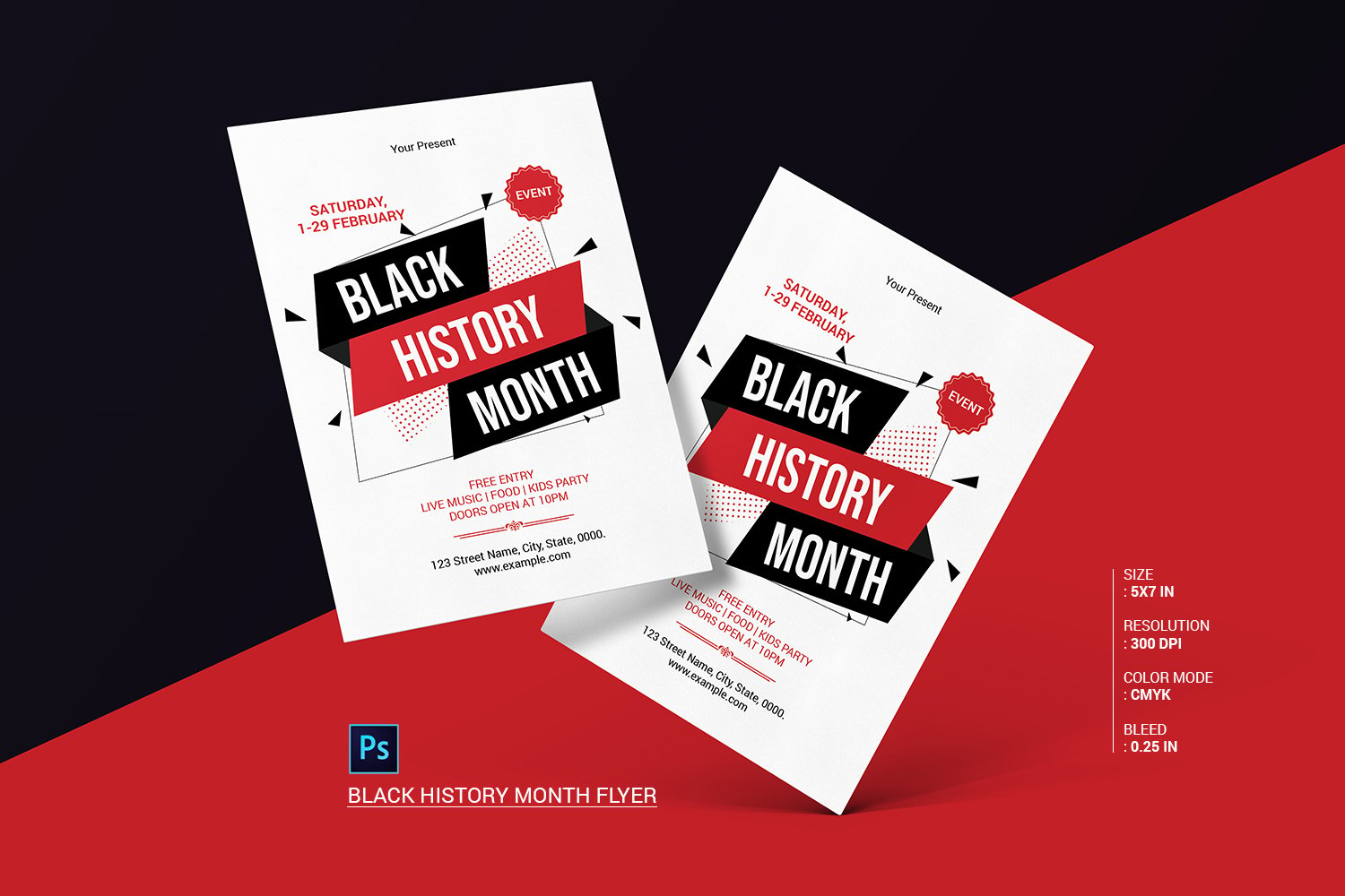 Black History Month Flyer Corporate Identity Template