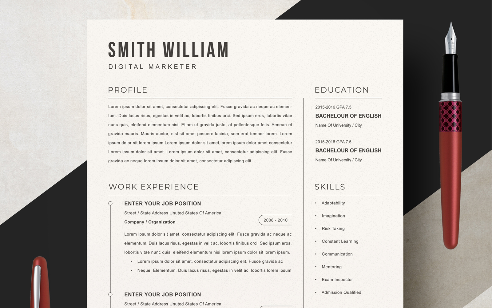 Smith William / Professional Resume