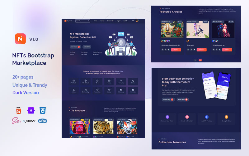 Nuroin - NFTs Marketplace Bootstrap HTML Website Template