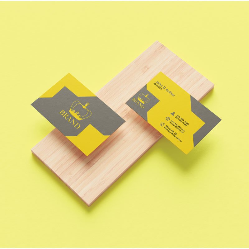 New Yellow and Grey Color Business Card