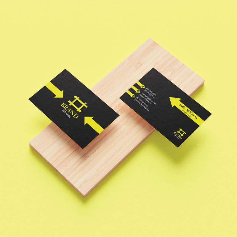 Black and Yellow color Business Card