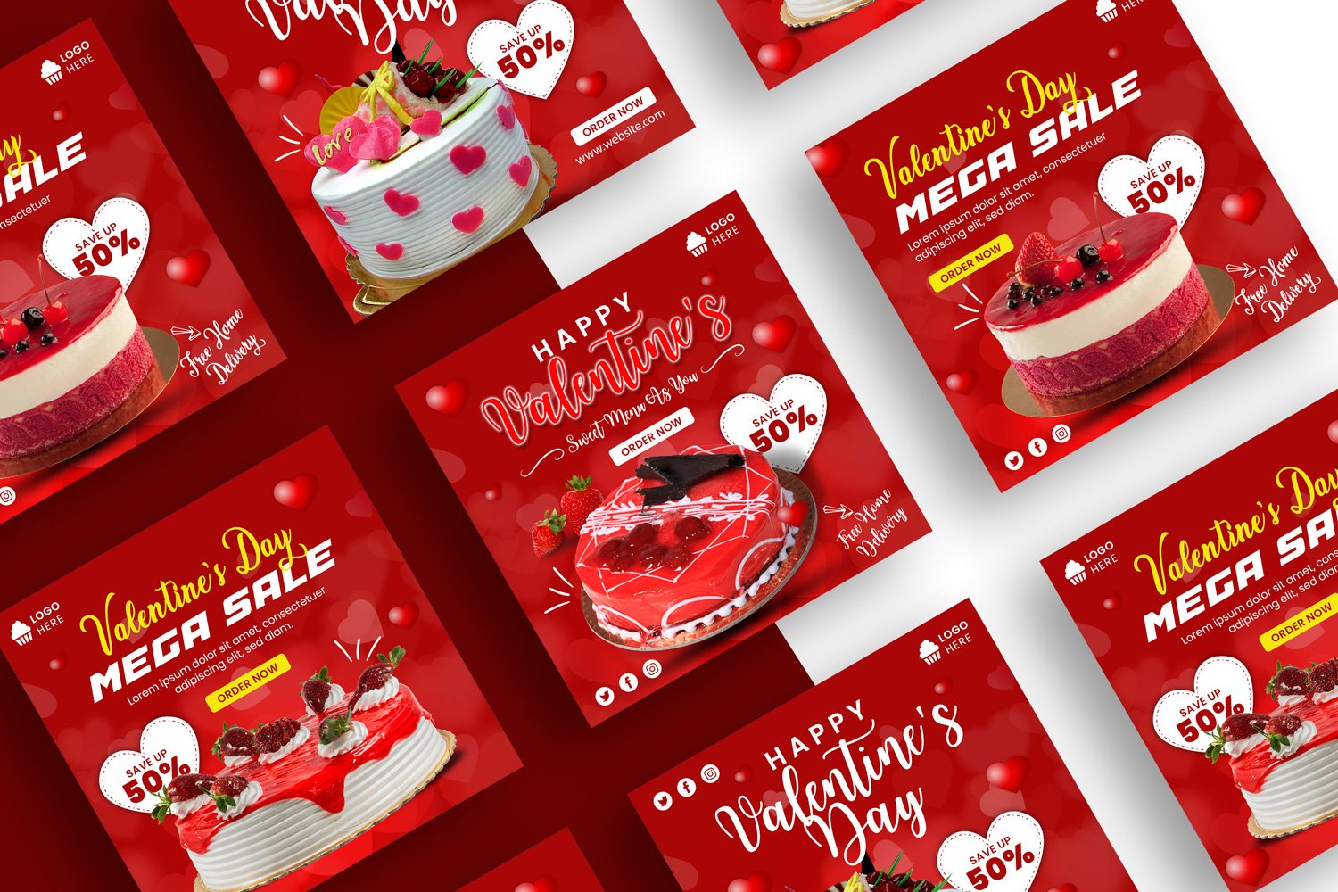 Valentine's Instagram Post Template Social Media