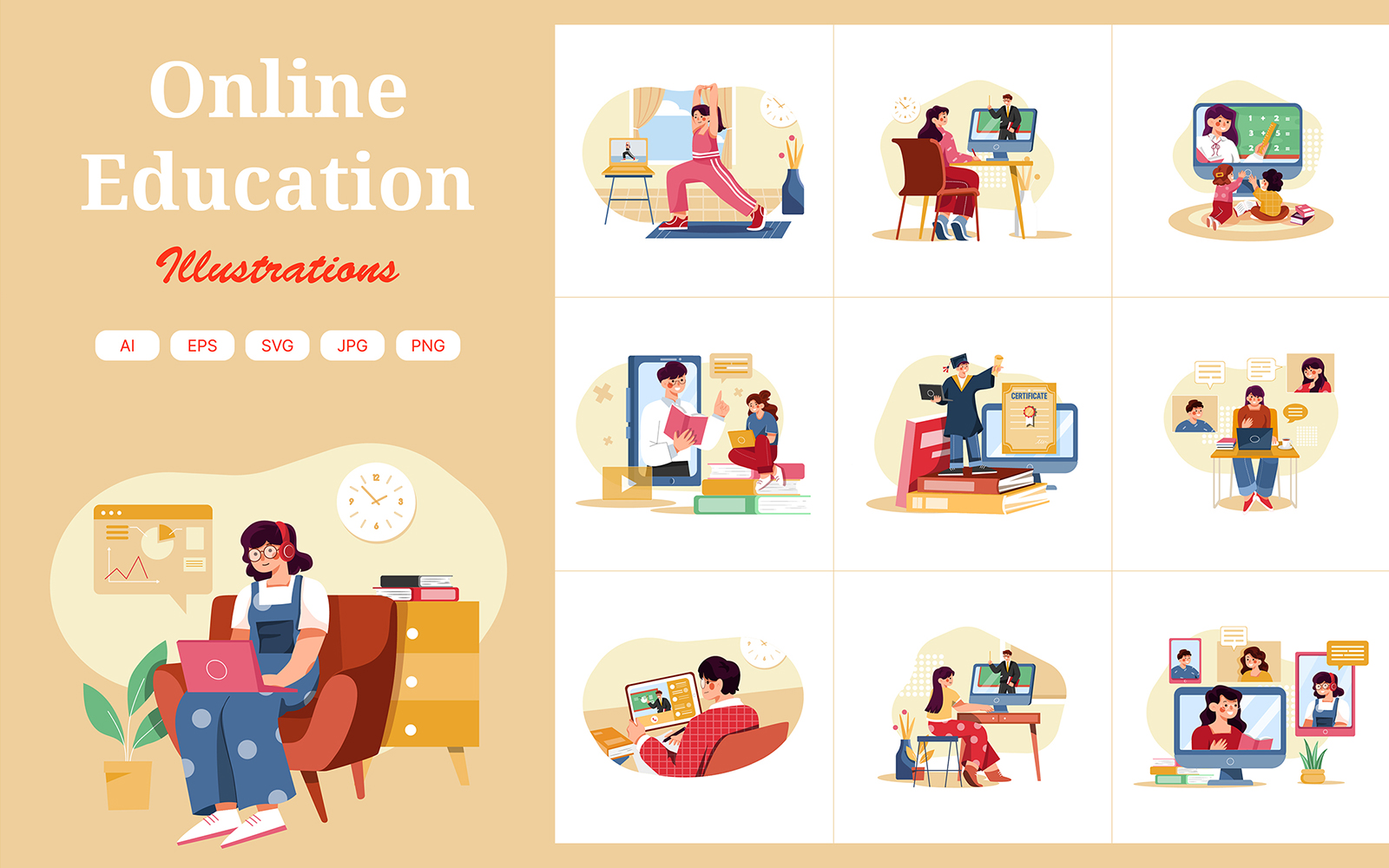 M381_Online Education Illustration Pack