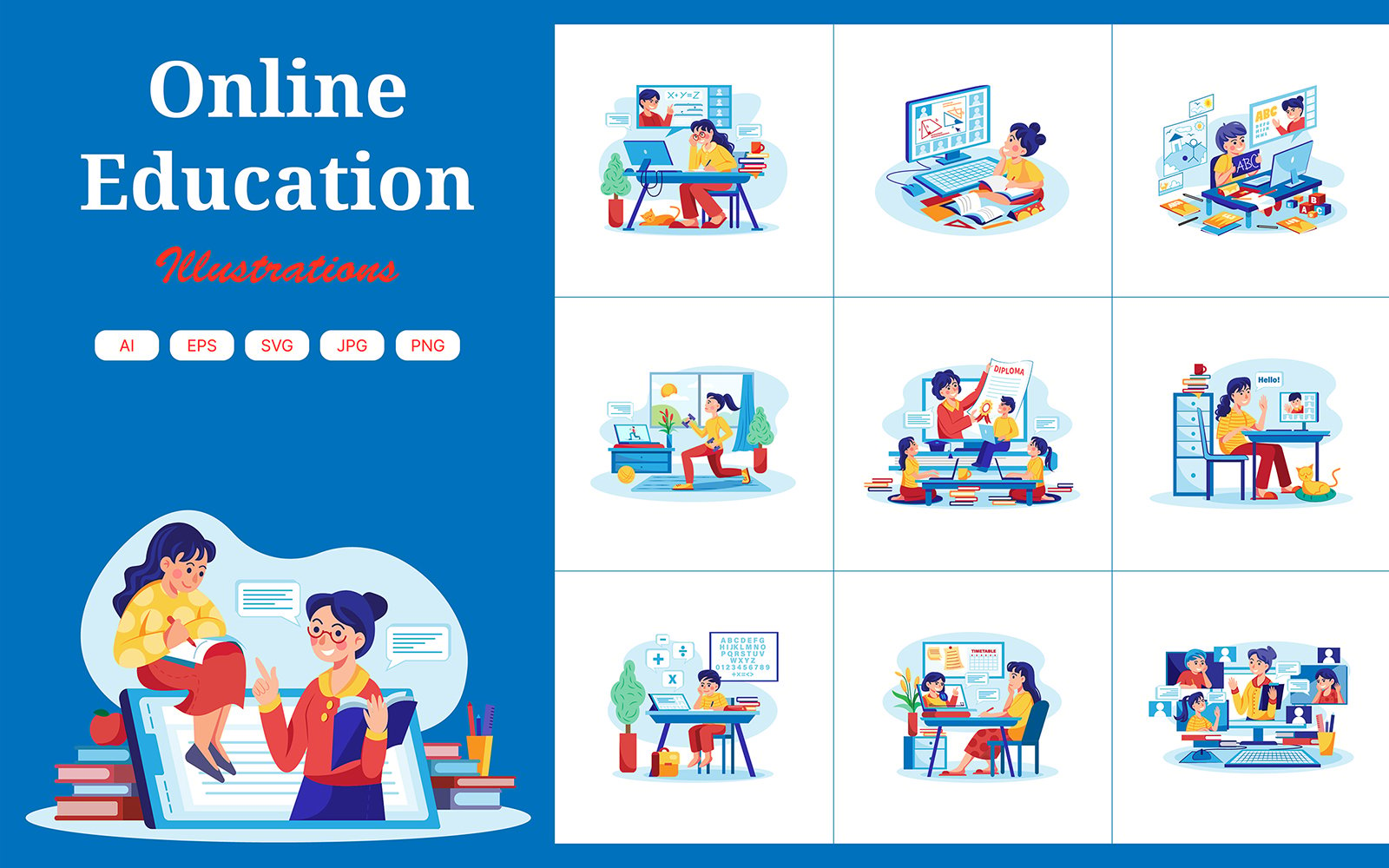 M392_Online Education Illustration Pack