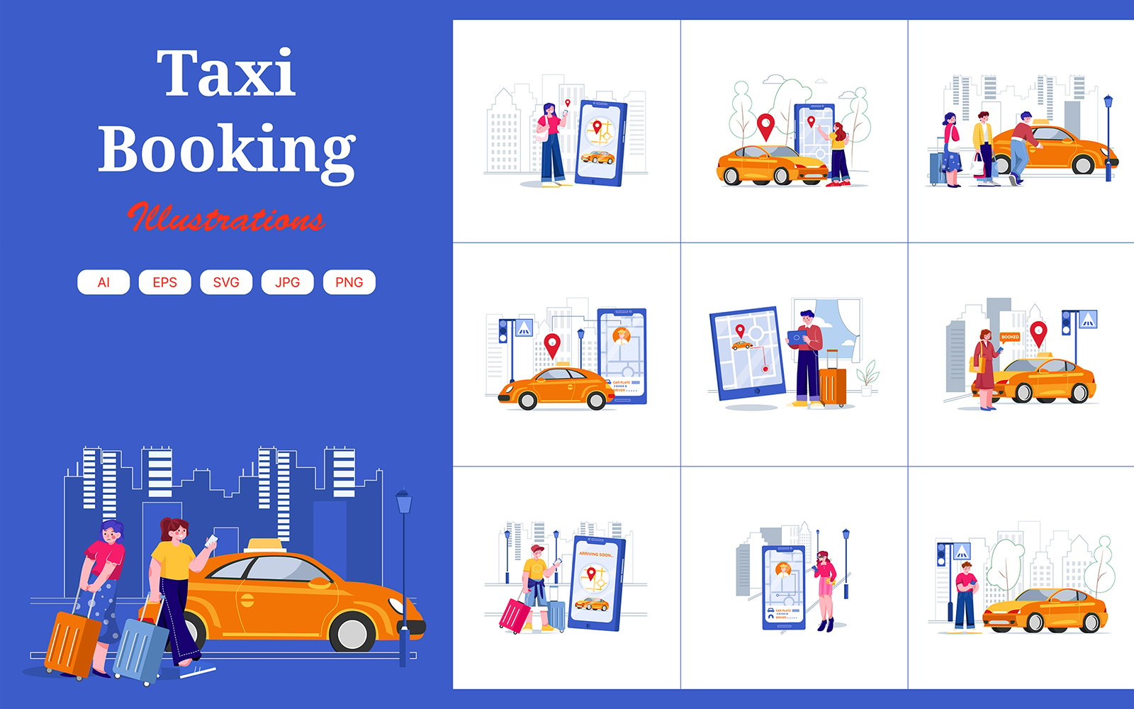 M394_Taxi Booking Illustration Pack