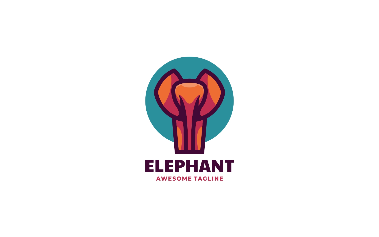 Elephant Mascot Logo Template