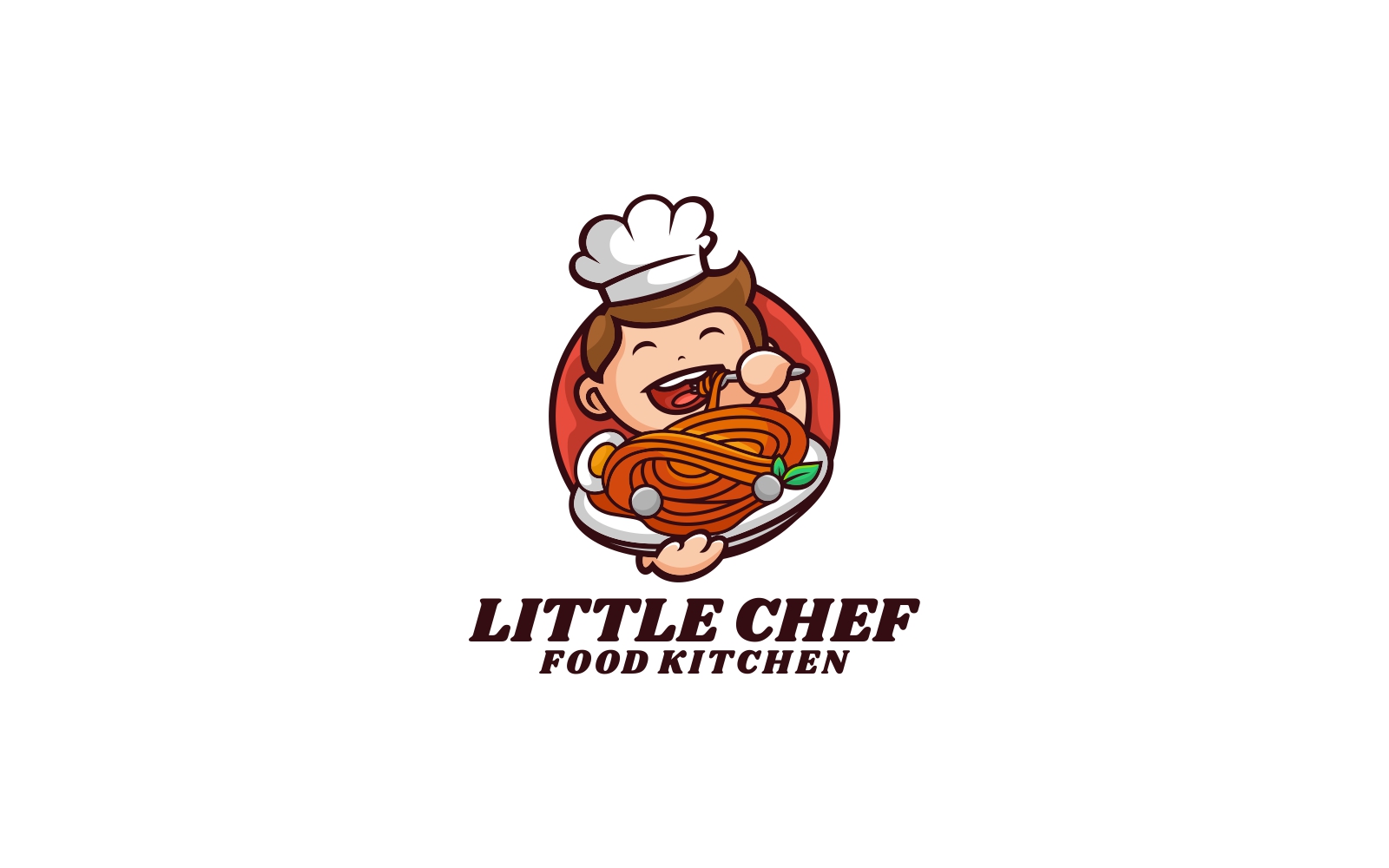 Little Chef Cartoon Logo Template