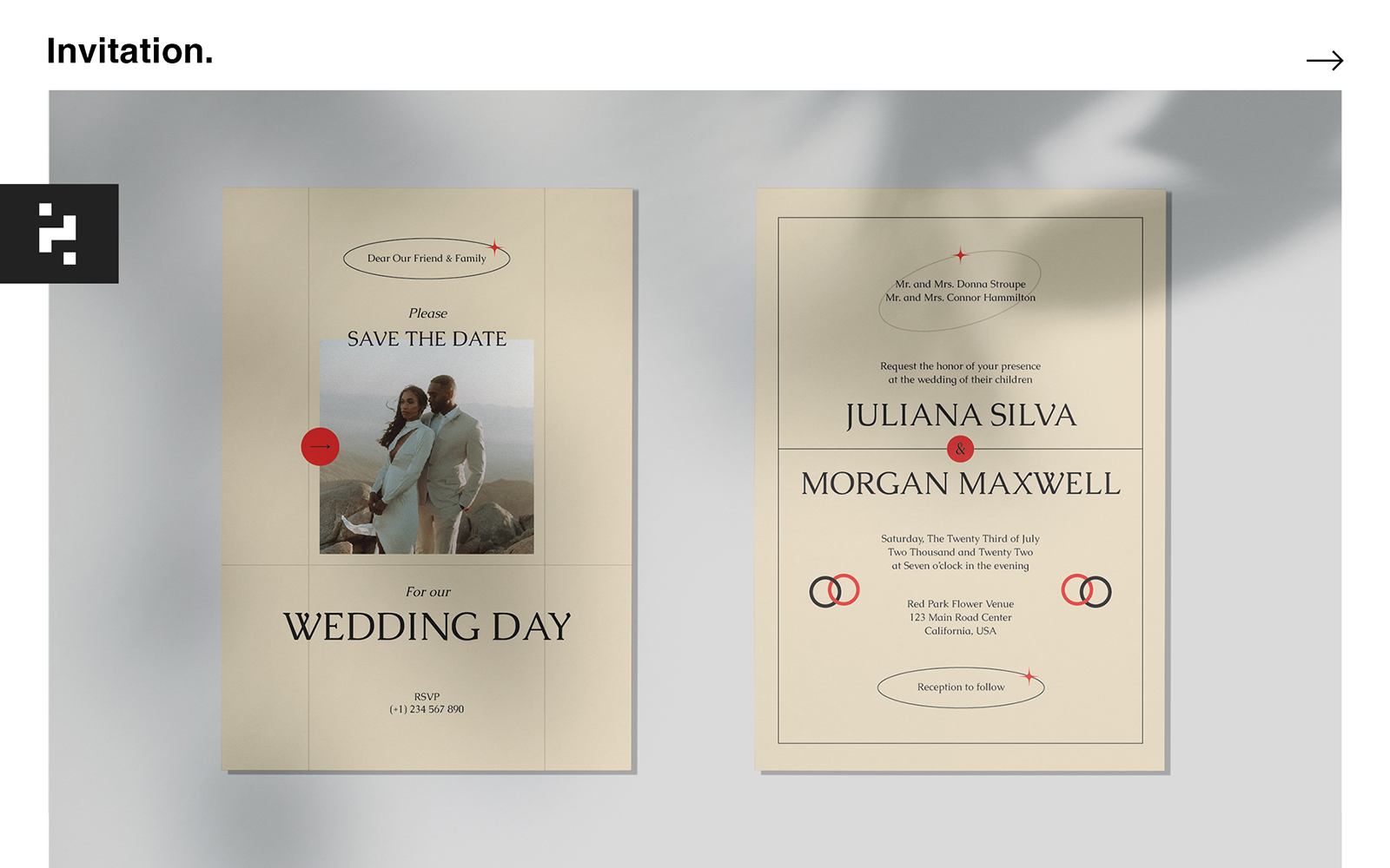 Retro Wedding Invitation Template