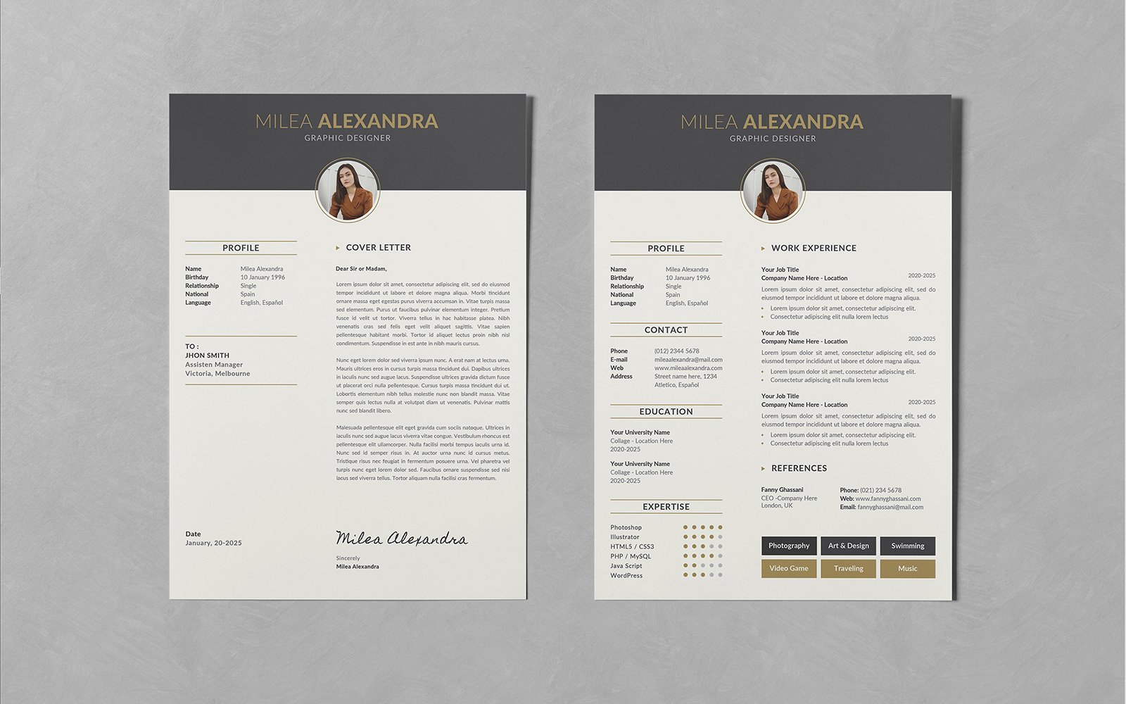 Classic Resume CV Set Templates