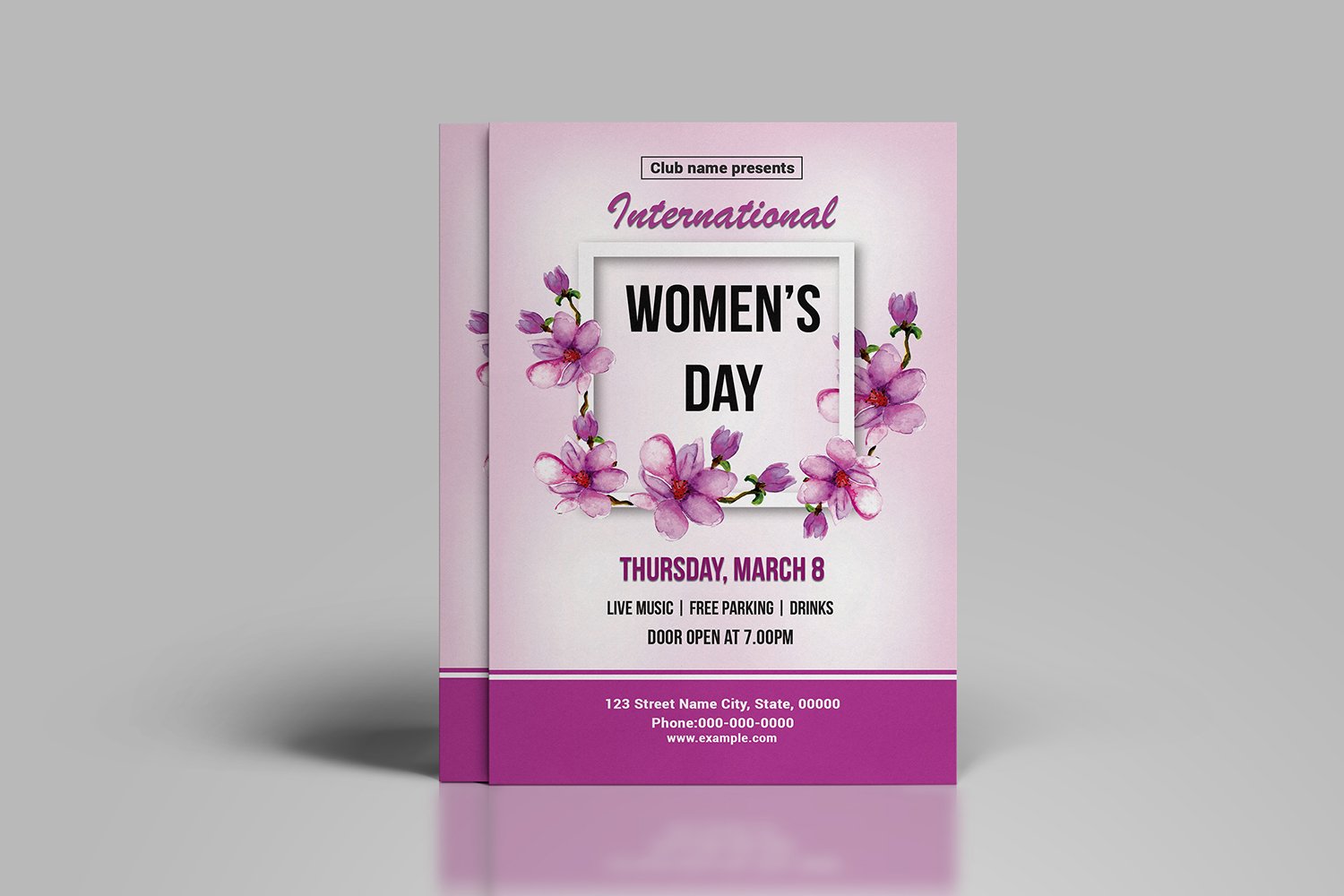 Women's Day Party Invitation Flyer Corporate Identity Template