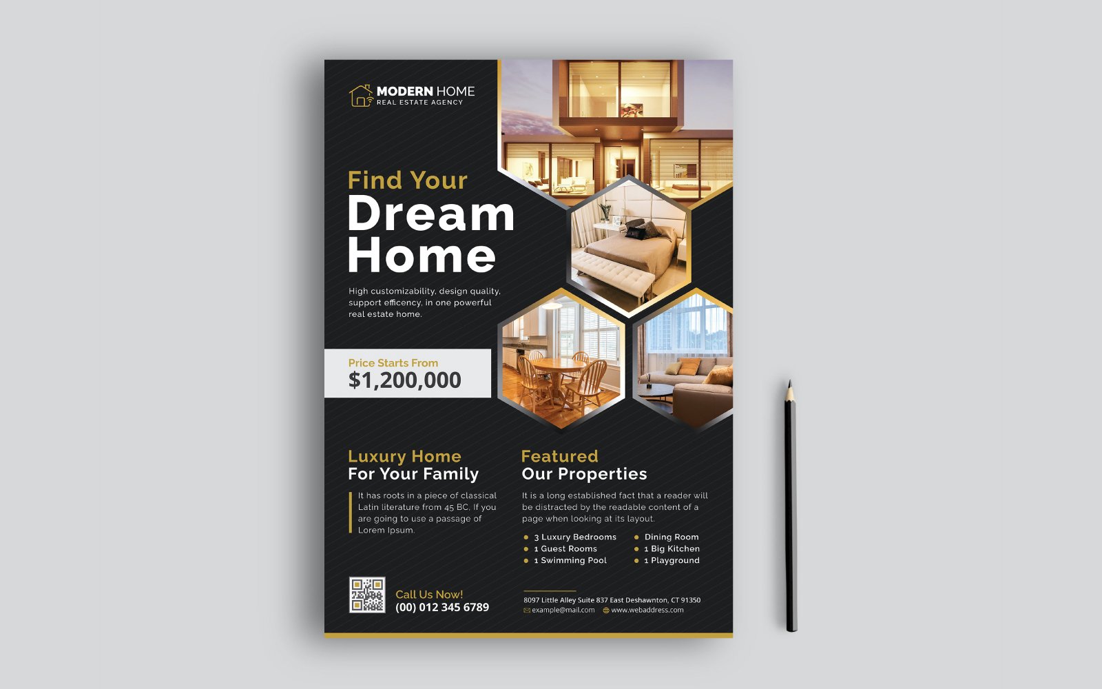 Modern Home Sale Real Estate Property Realtor Flyer Template