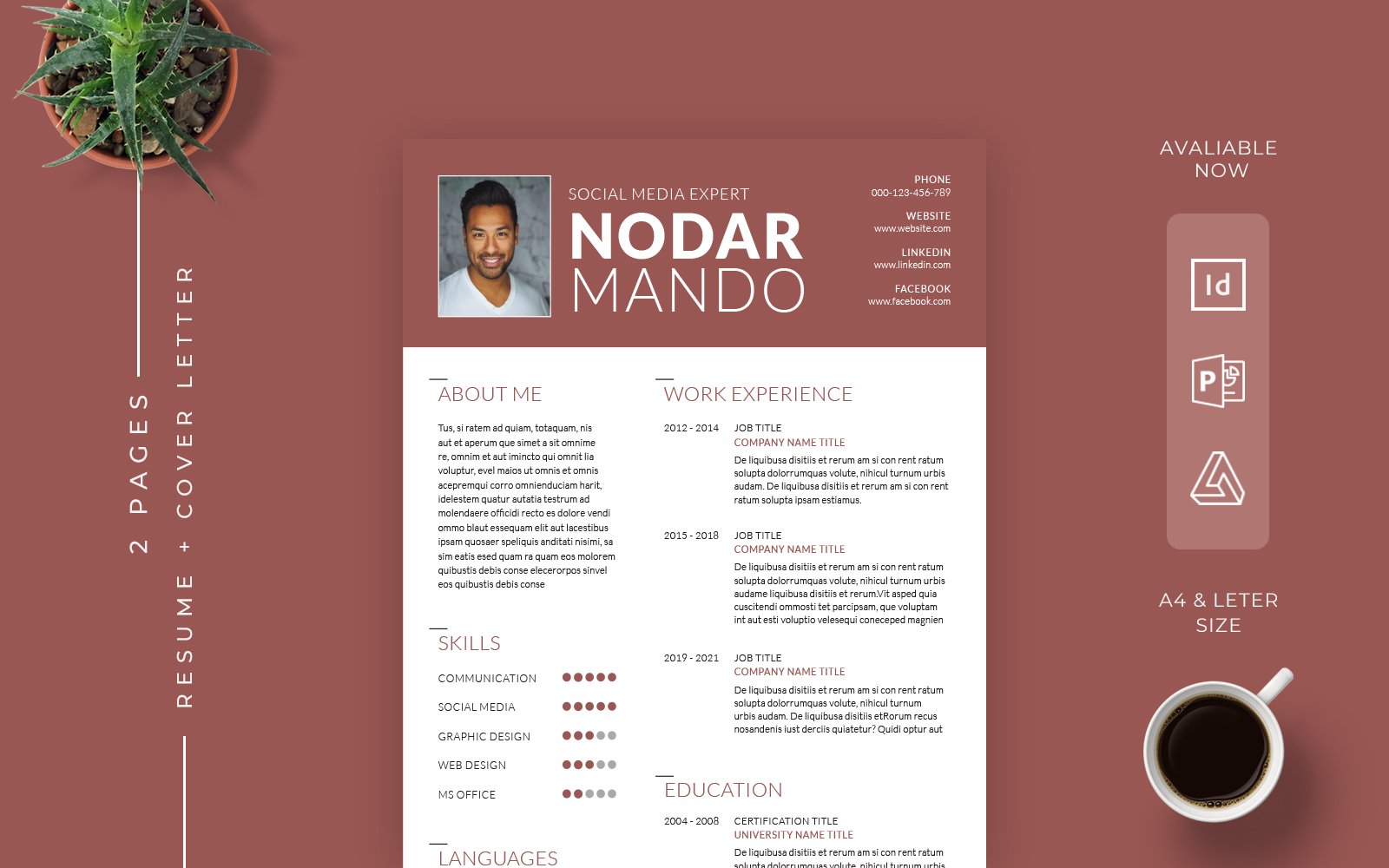 Clean InDesign Resume + Cover Letter