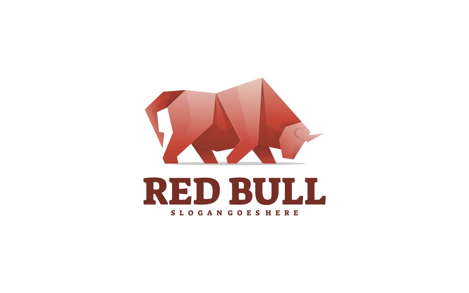 Red Bull Low Poly Logo Style