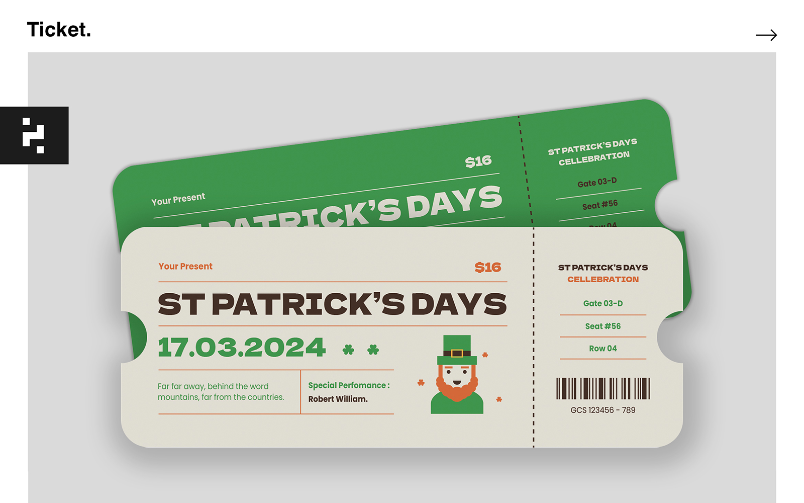 Saint Patrick's Day Event Ticket Template