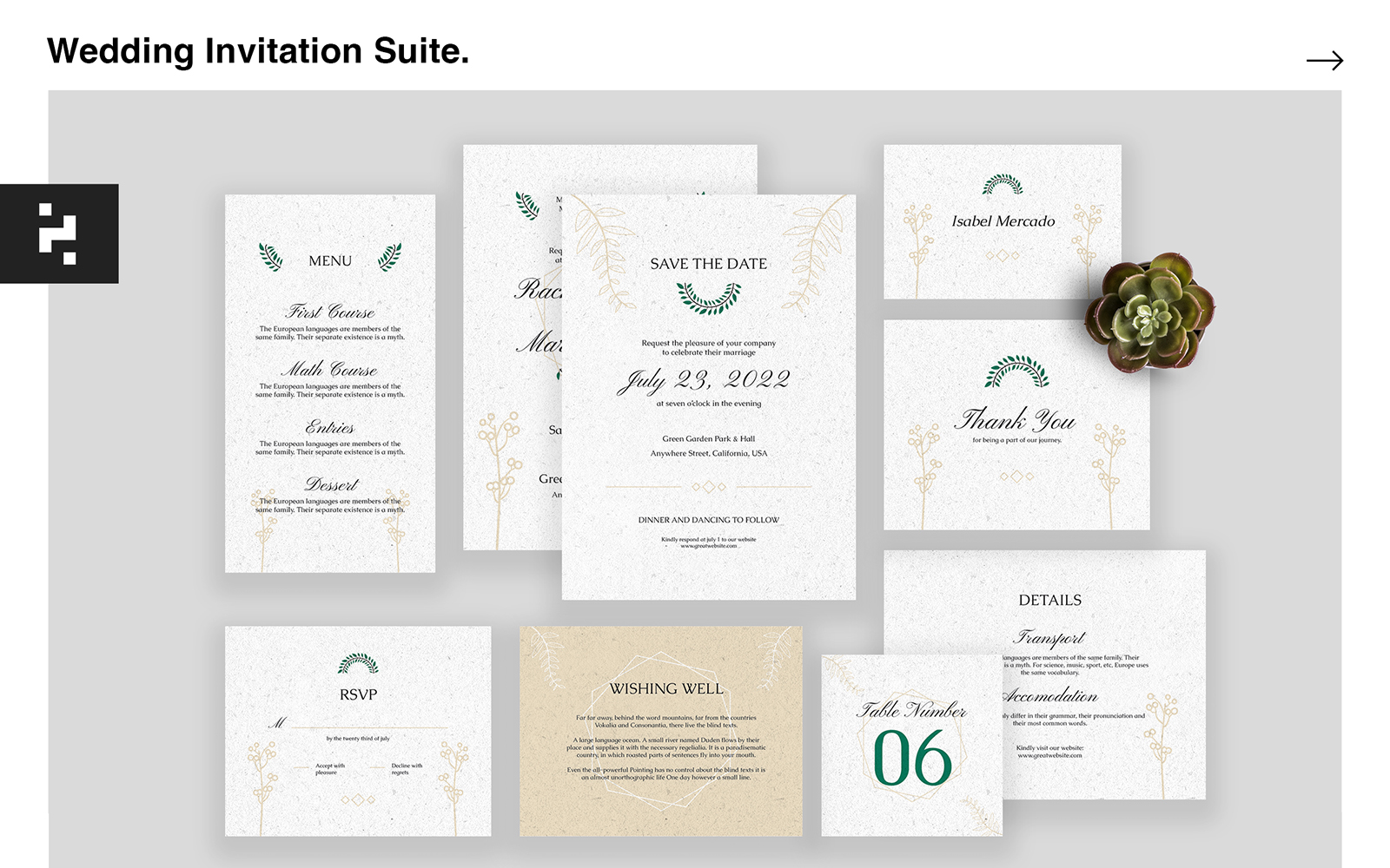 Wedding Invitation Suite Template