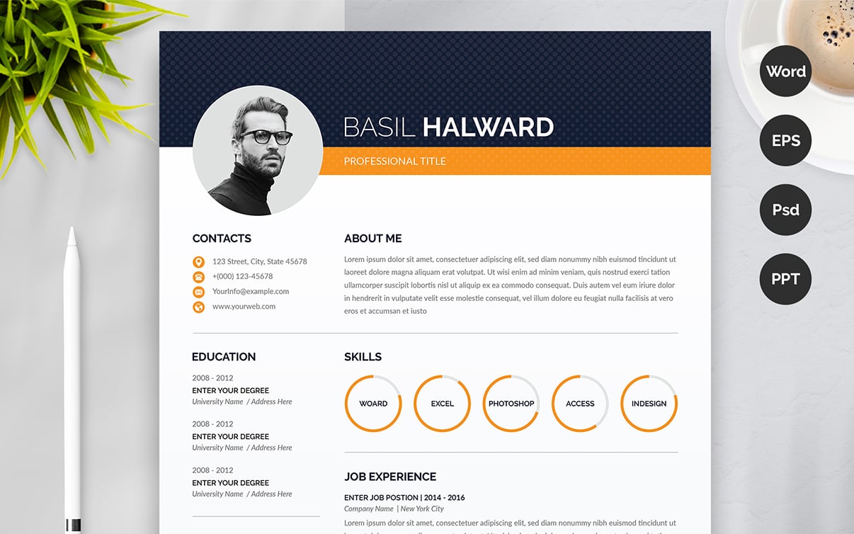 Basil Halward Resume CV Template
