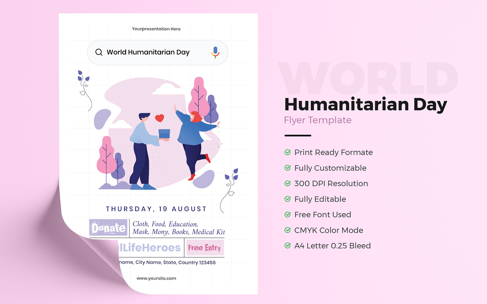Humanitarian Day Flyer Template