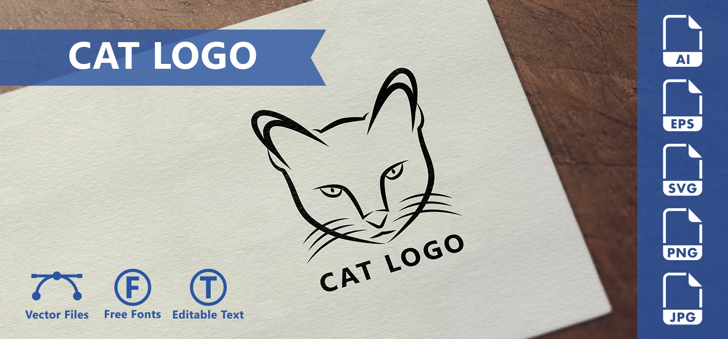 Cat Logo Line Style Template