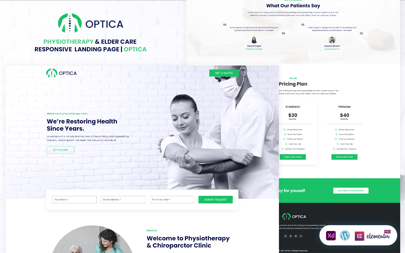 Optica - Medical Services Ready to use Elementor Template